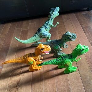 ZURU Robo Alive T-Rex Walking Robotic Dinosaurs w/ Sound & Movement Lot of 3 +1